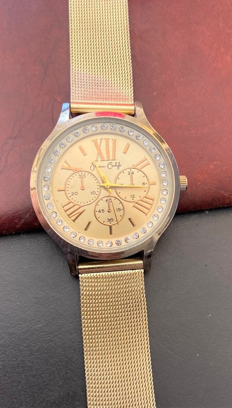 Women's 36mm Gold Tone Jessica Carlyle Watch, Crystal Accents, Mesh Band